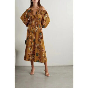 NWOT Ulla Johnson Noemi Gathered Printed Woven Maxi Dress - Boho Patterned